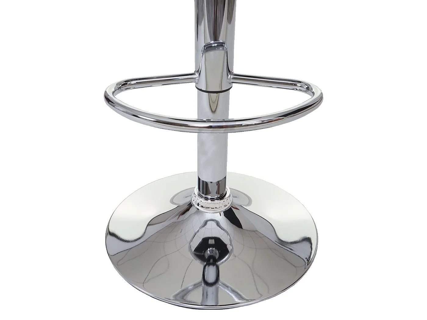 Tabouret de bar MCW-G87 (lot de 2),  similicuir noir-blanc, pied chromé