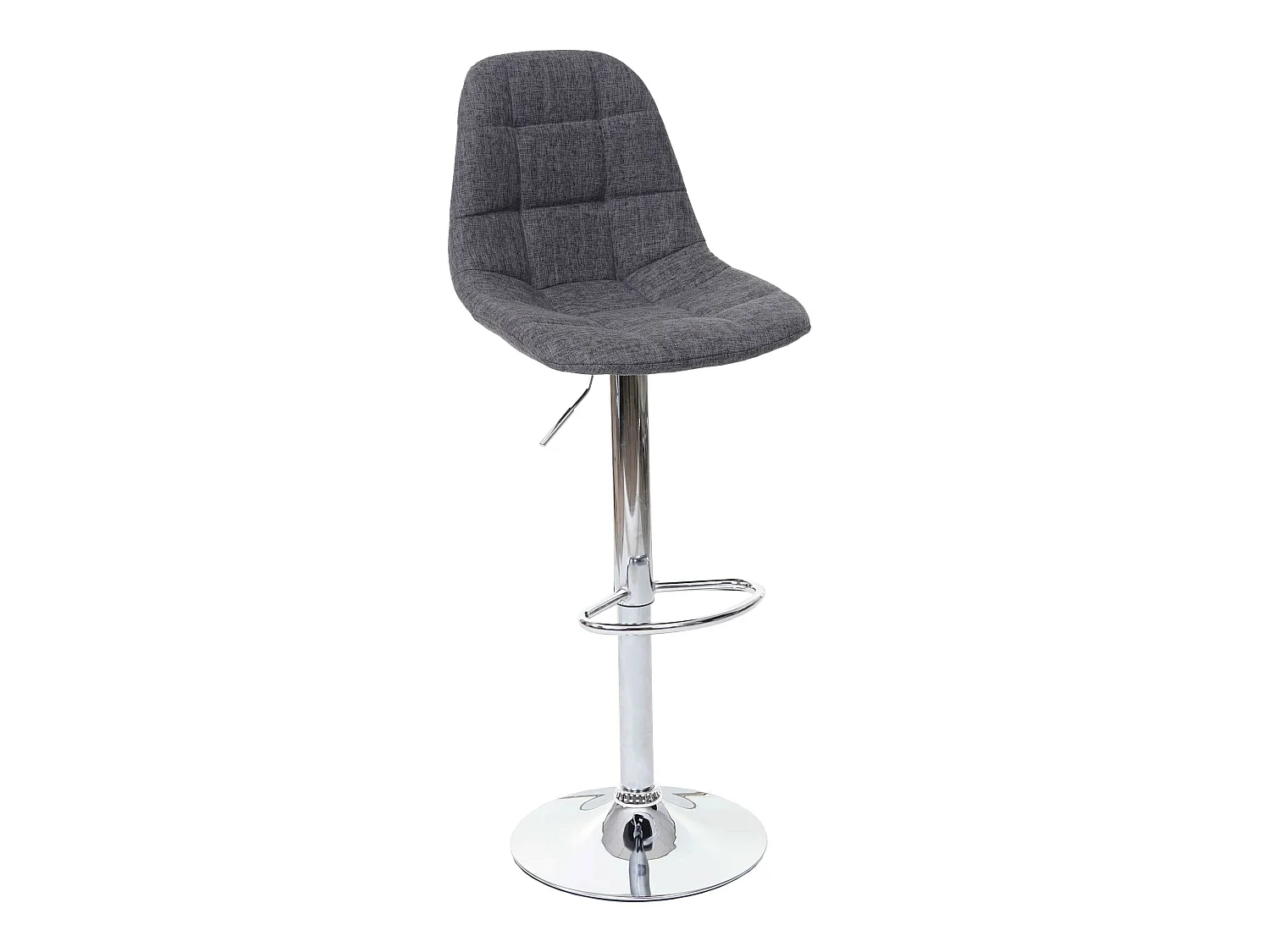 Barkruk MCW-A67,  grijs stof/textiel, voet chroom