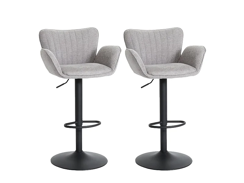 MCW-M67 barkruk (set van 2),  lichtgrijs voet zwart