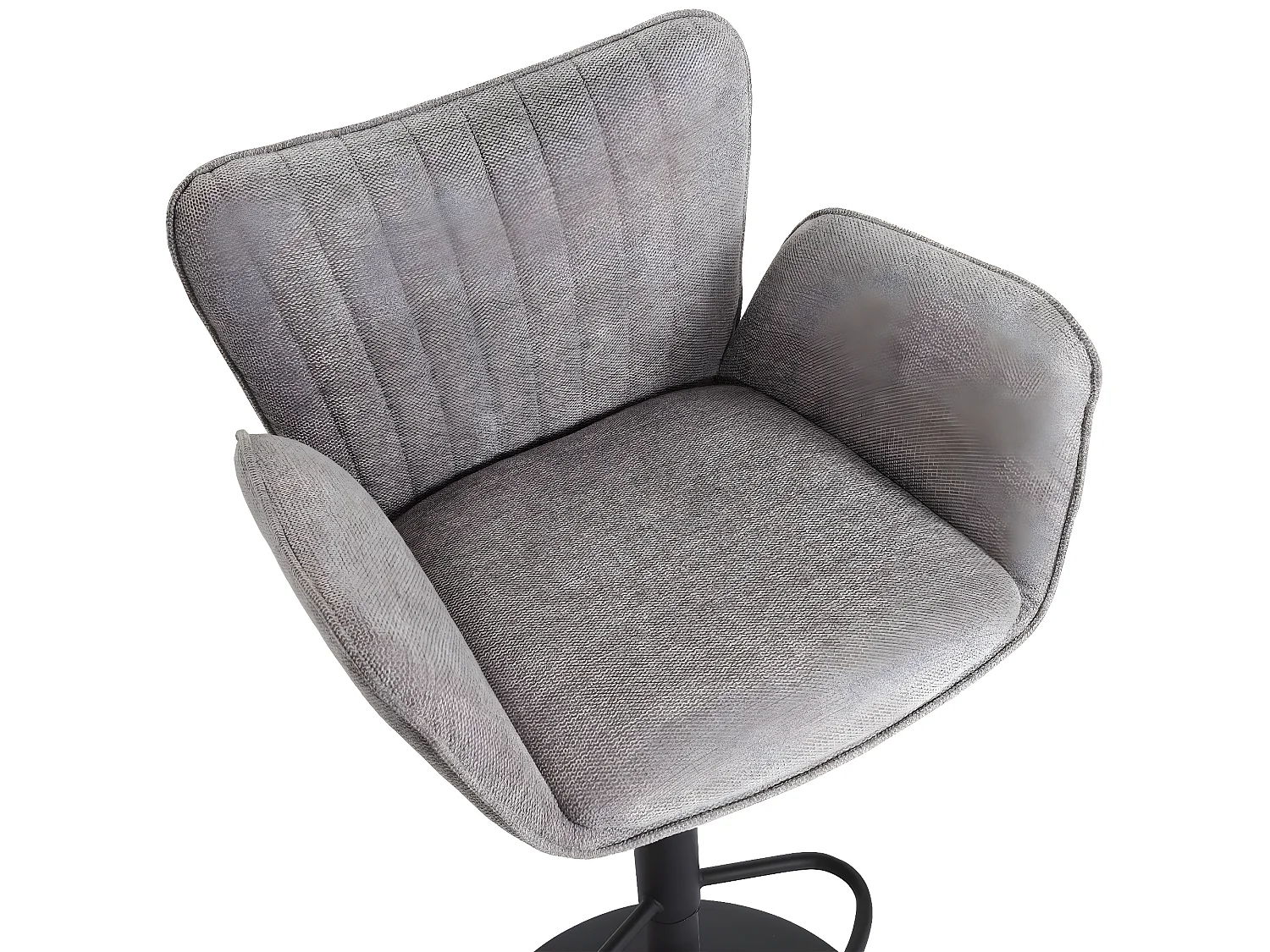 Tabouret de bar MCW-M67 (lot de 2),  gris clair pied noir