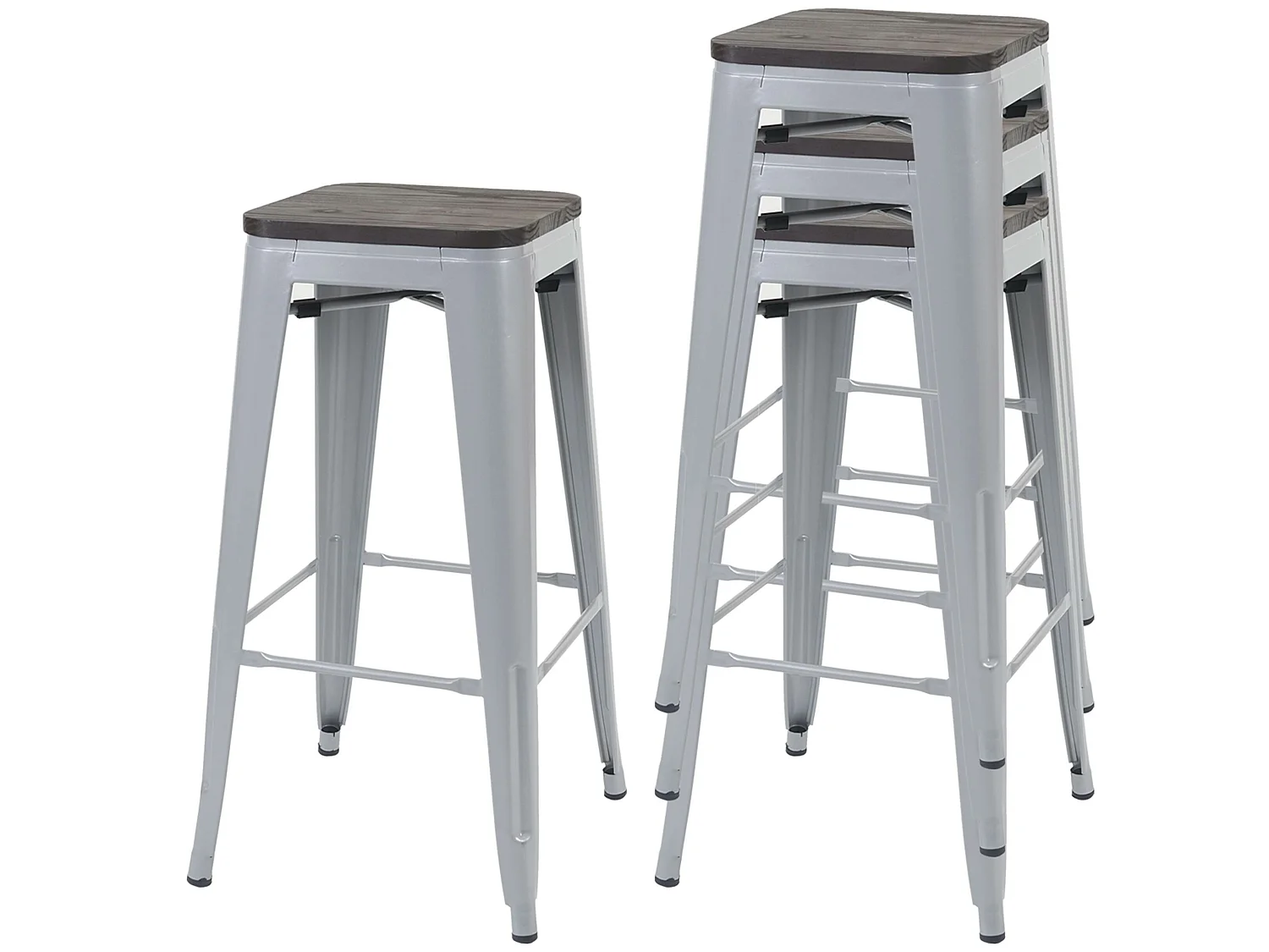 Barkruk MCW-A73 (set van 4),  grijs