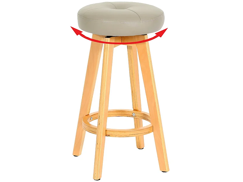 Boras draaibare barkruk,  taupe, lichtgekleurde poten