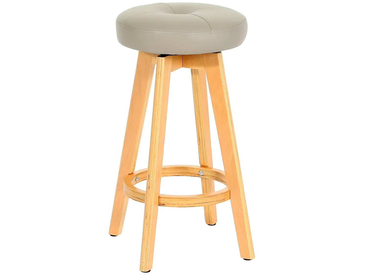 Tabouret de bar Boras pivotant,  taupe, pieds clairs