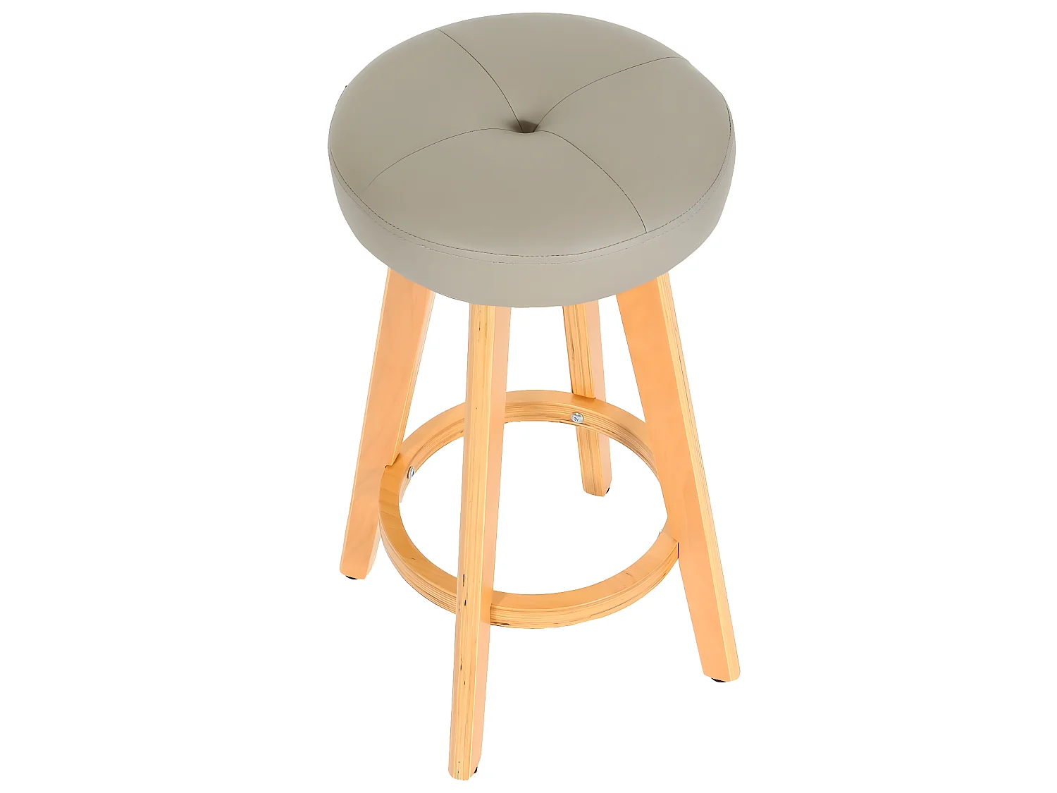 Tabouret de bar Boras pivotant,  taupe, pieds clairs