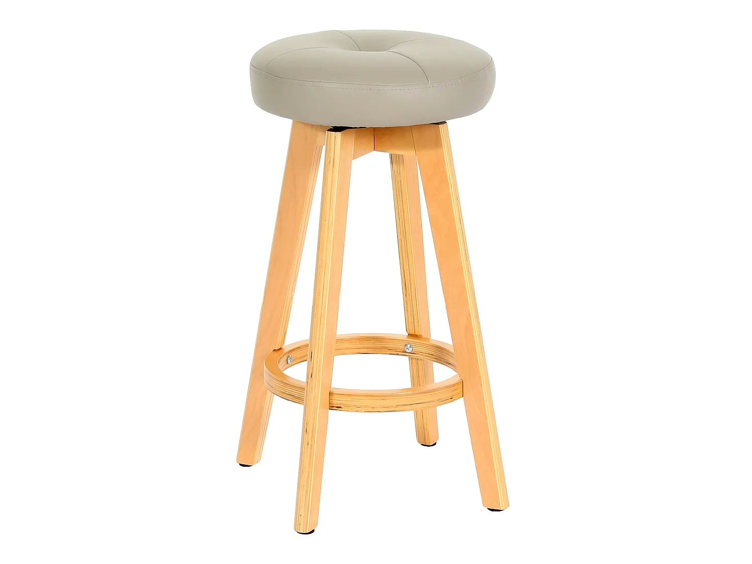 Tabouret de bar Boras pivotant,  taupe, pieds clairs