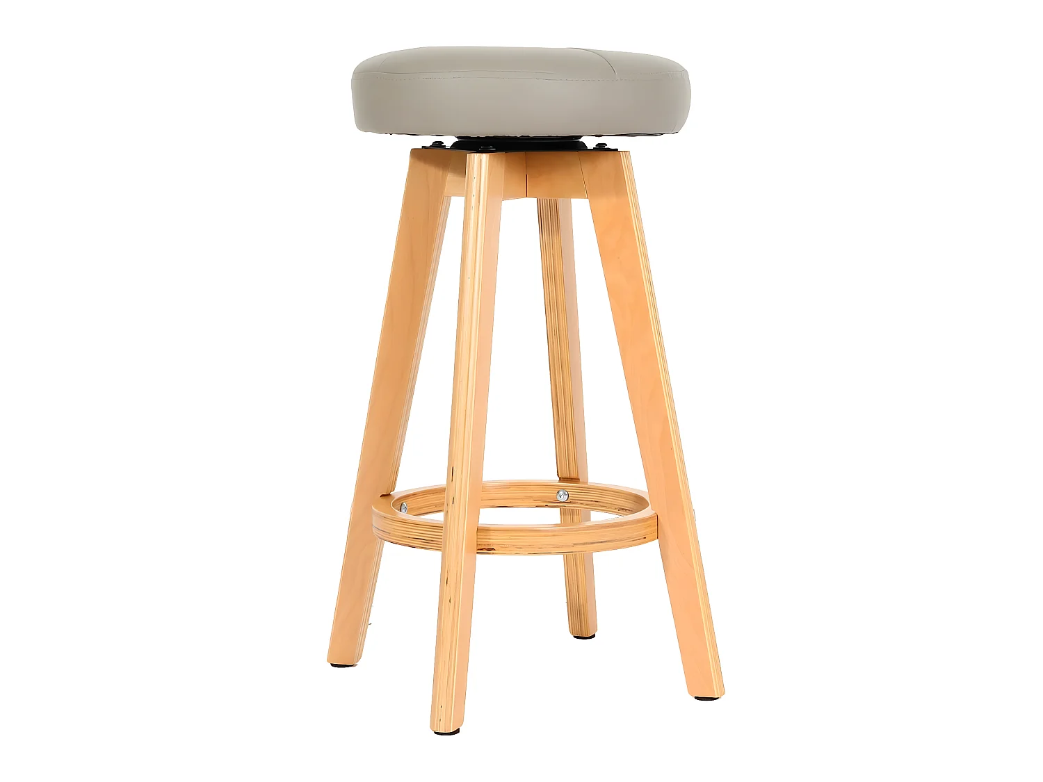Tabouret de bar Boras pivotant,  taupe, pieds clairs
