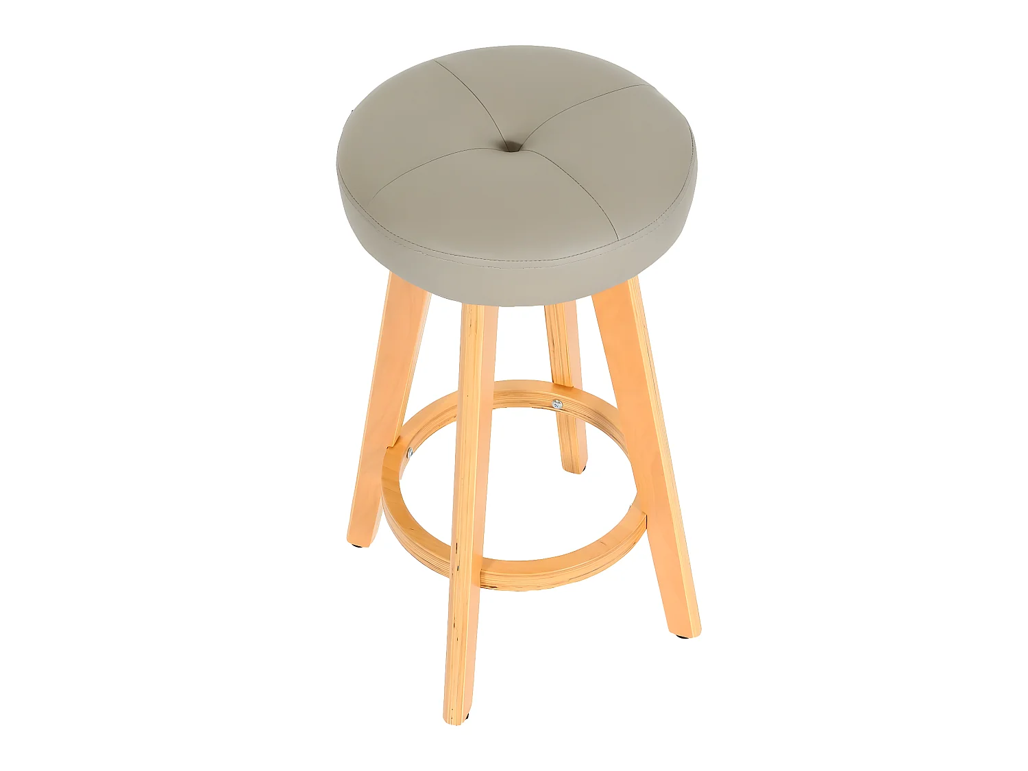Tabouret de bar Boras pivotant,  taupe, pieds clairs