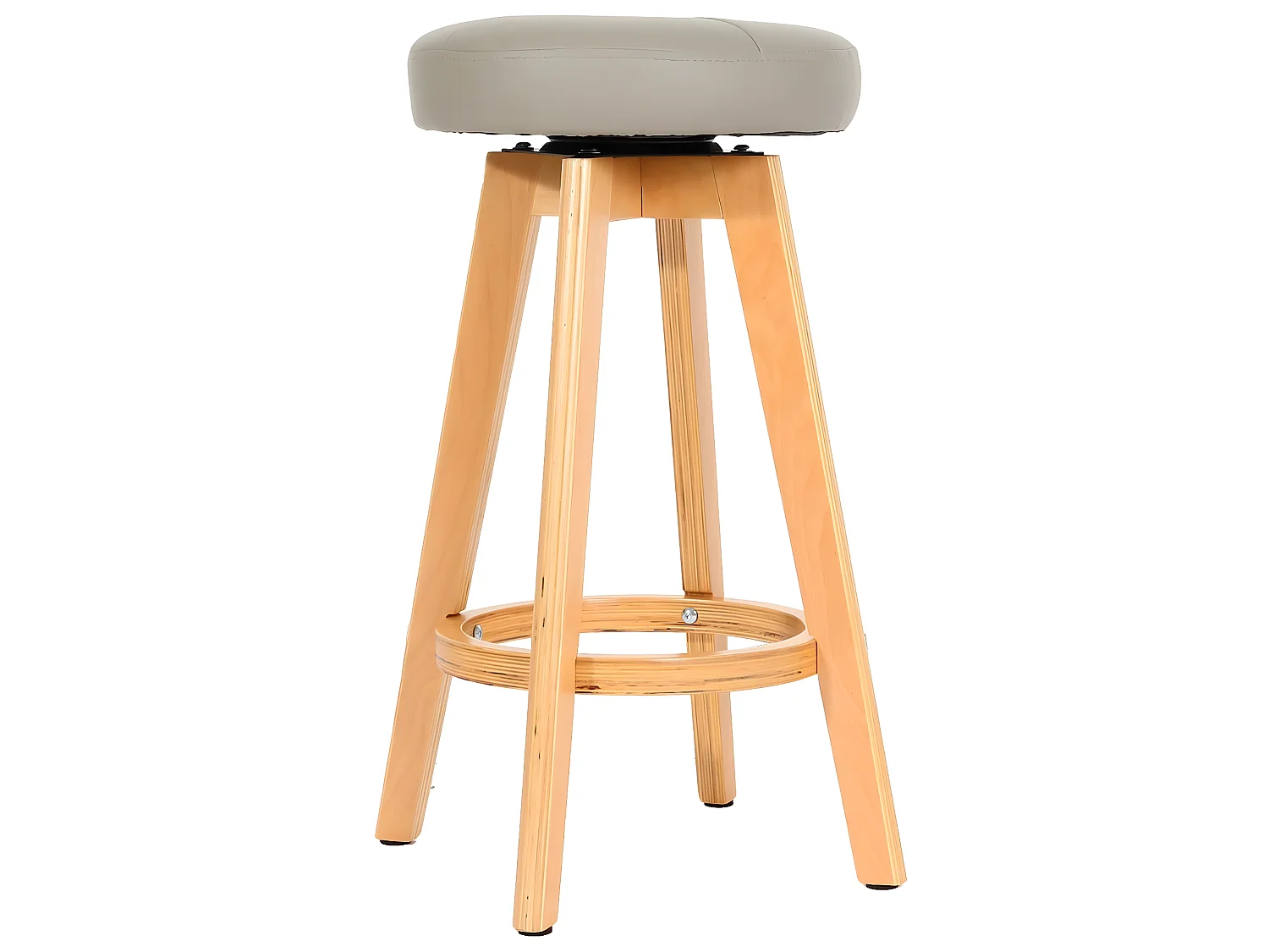 Tabouret de bar Boras pivotant,  taupe, pieds clairs