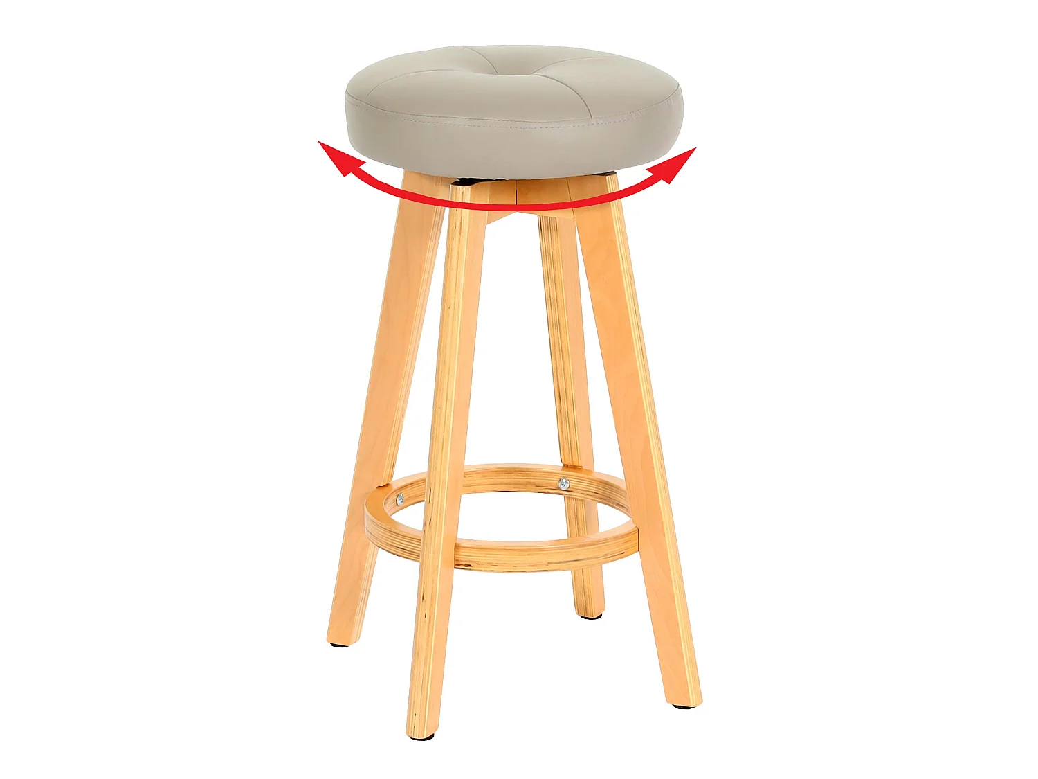 Boras swivel bar stool,  taupe, light-coloured legs
