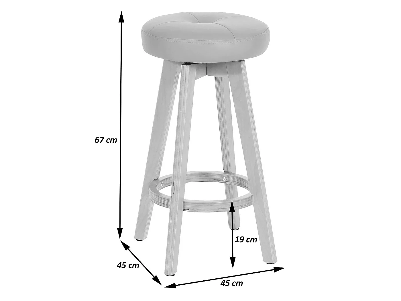 Boras swivel bar stool,  taupe, light-coloured legs