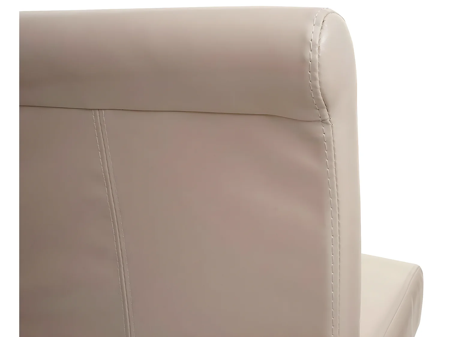 Tabouret de bar MCW-C33,  crème, pieds foncés, simili cuir