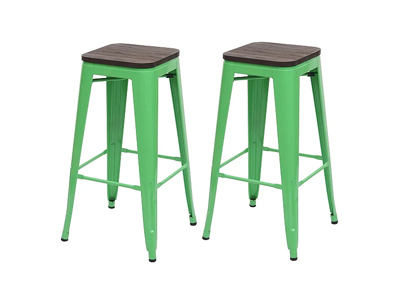 Taburete de bar MCW-A73 (set de 2),  verde