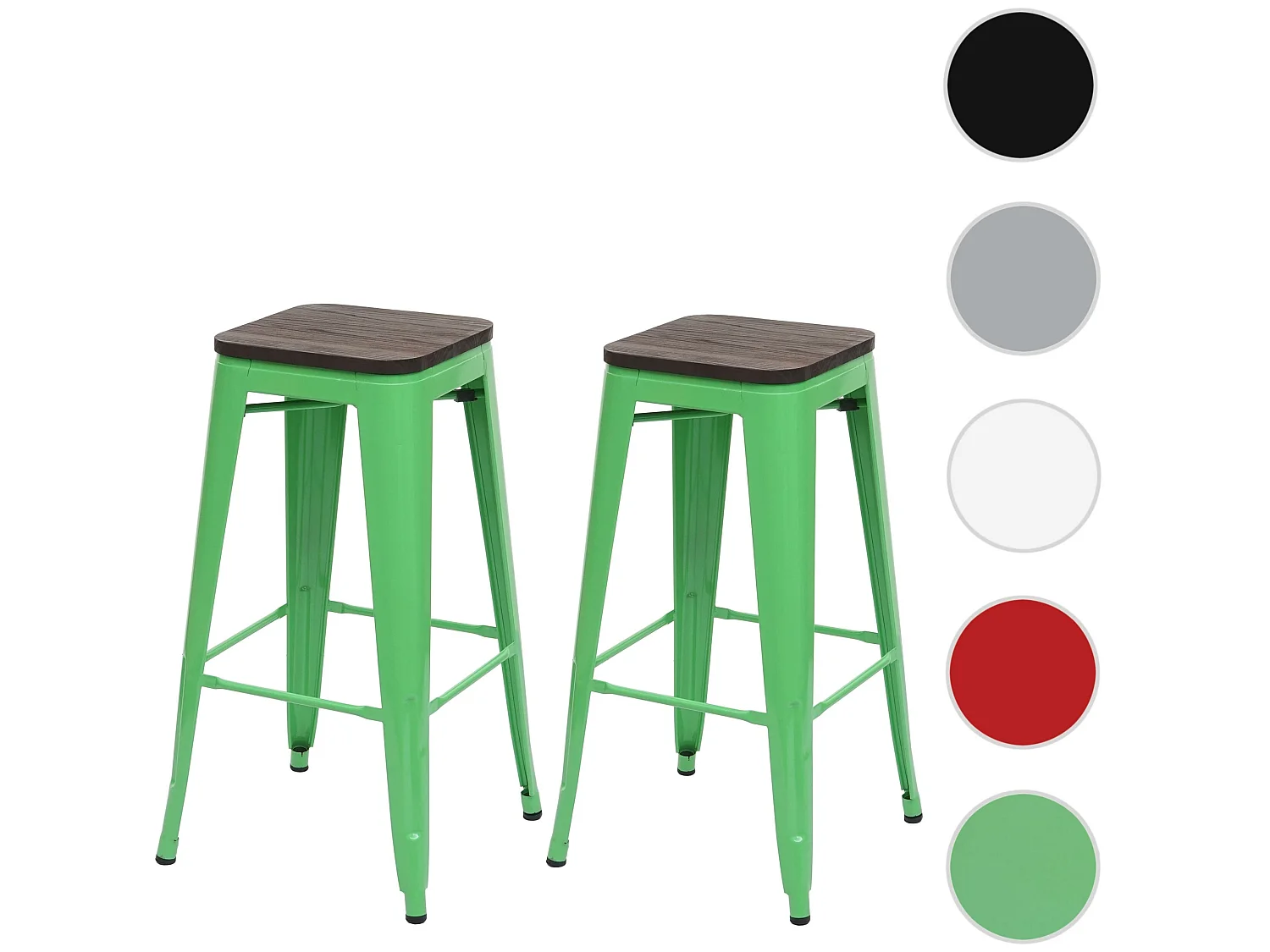 Banco de bar MCW-A73 (conjunto de 2),  verde