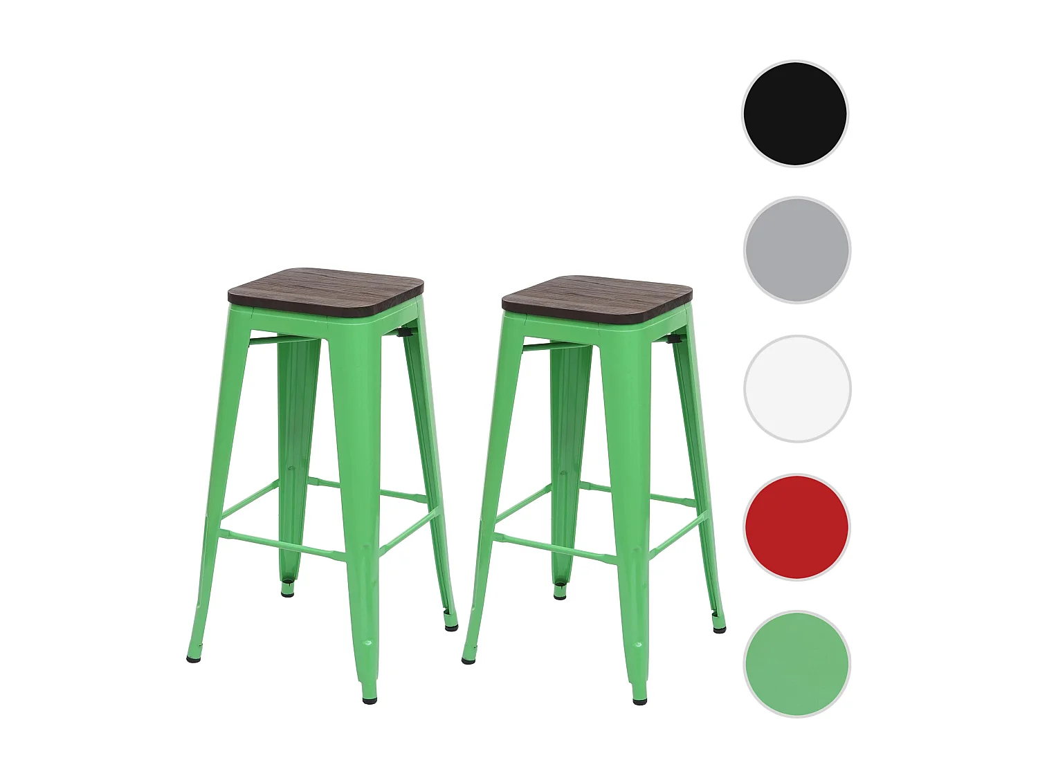 Banco de bar MCW-A73 (conjunto de 2),  verde