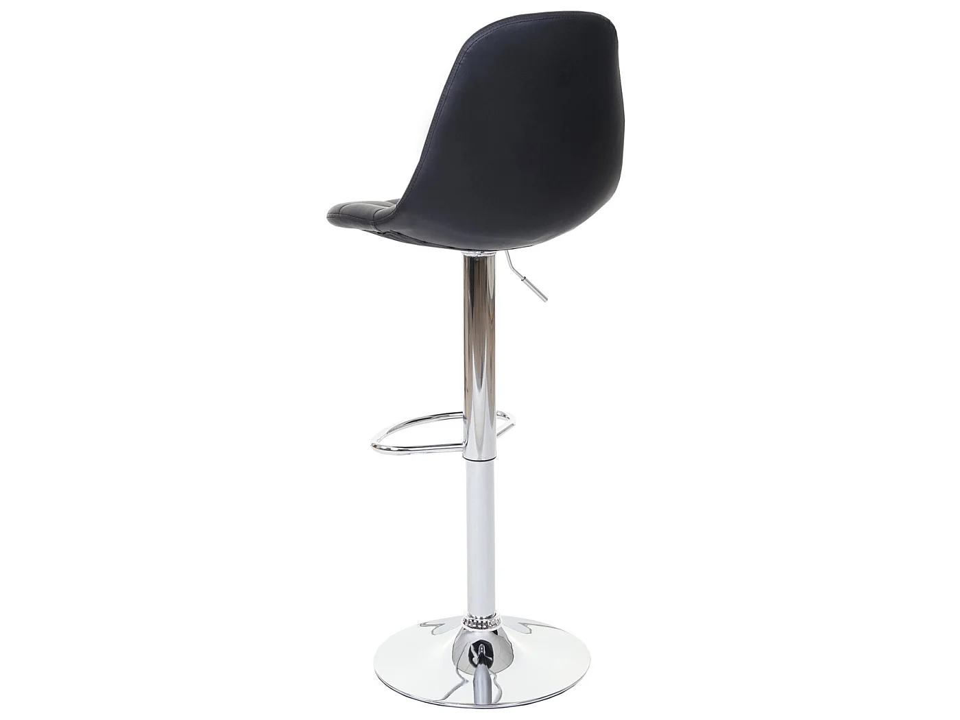 Tabouret de bar MCW-A67,  similicuir noir, pied chromé