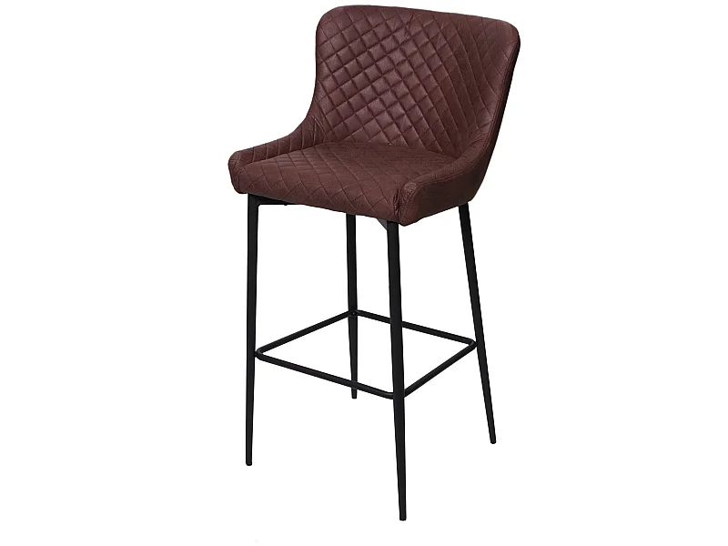 Banco de bar MCW-H79,  tecido/têxtil castanho