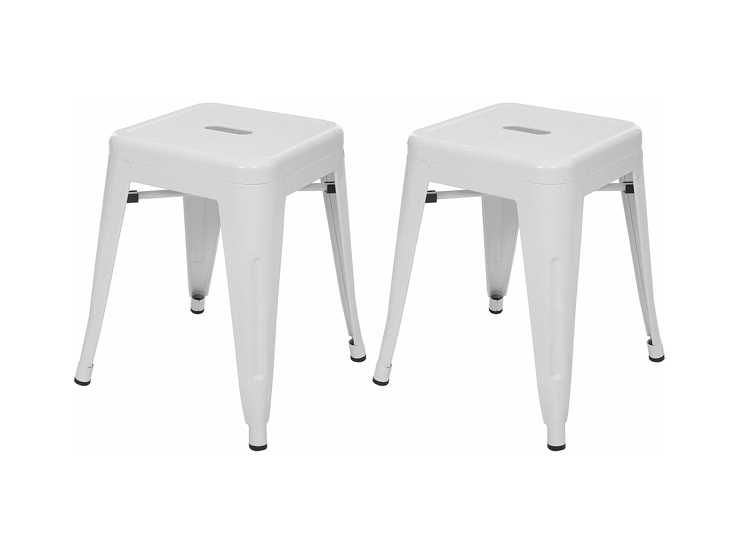 2x tabouret MCW-A73,  blanc