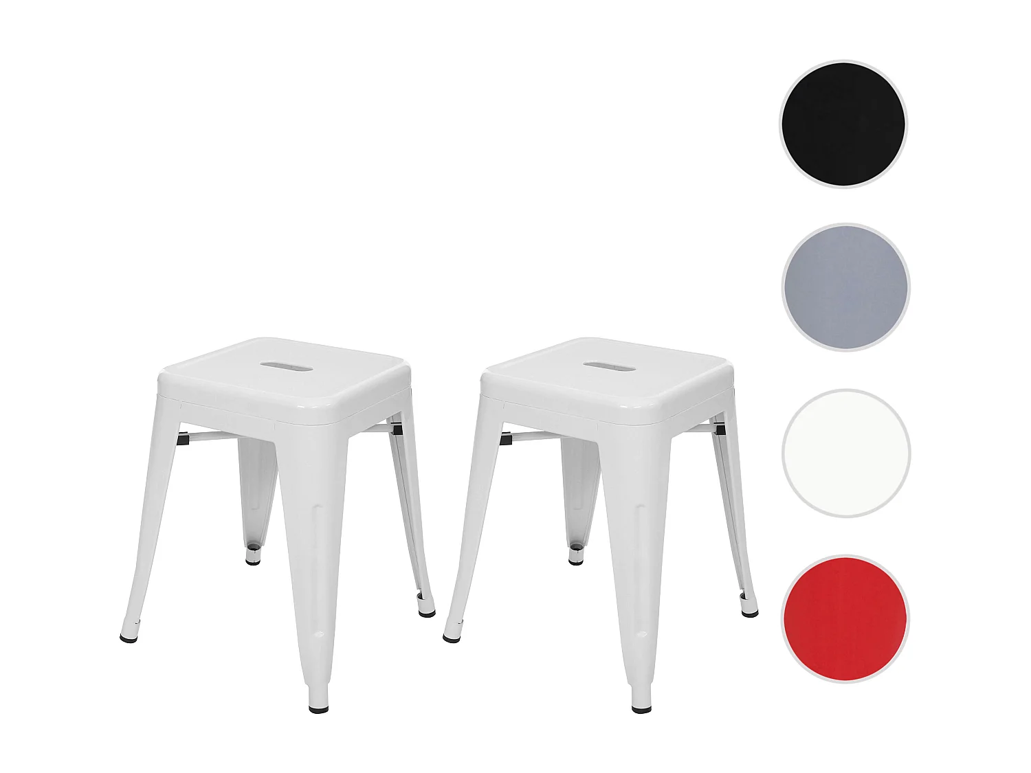 2x tabouret MCW-A73,  blanc