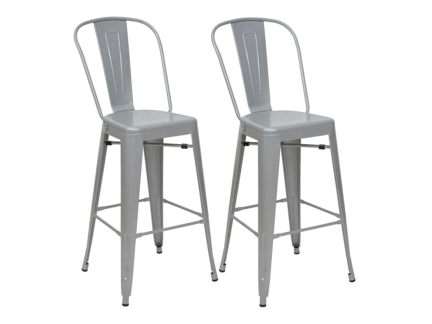 Tabouret de bar MCW-A73 Métal (lot de 2),  gris