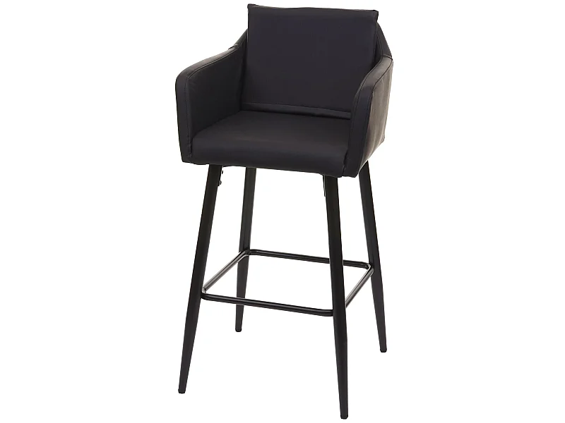 Tabouret de bar MCW-H93,  similicuir noir