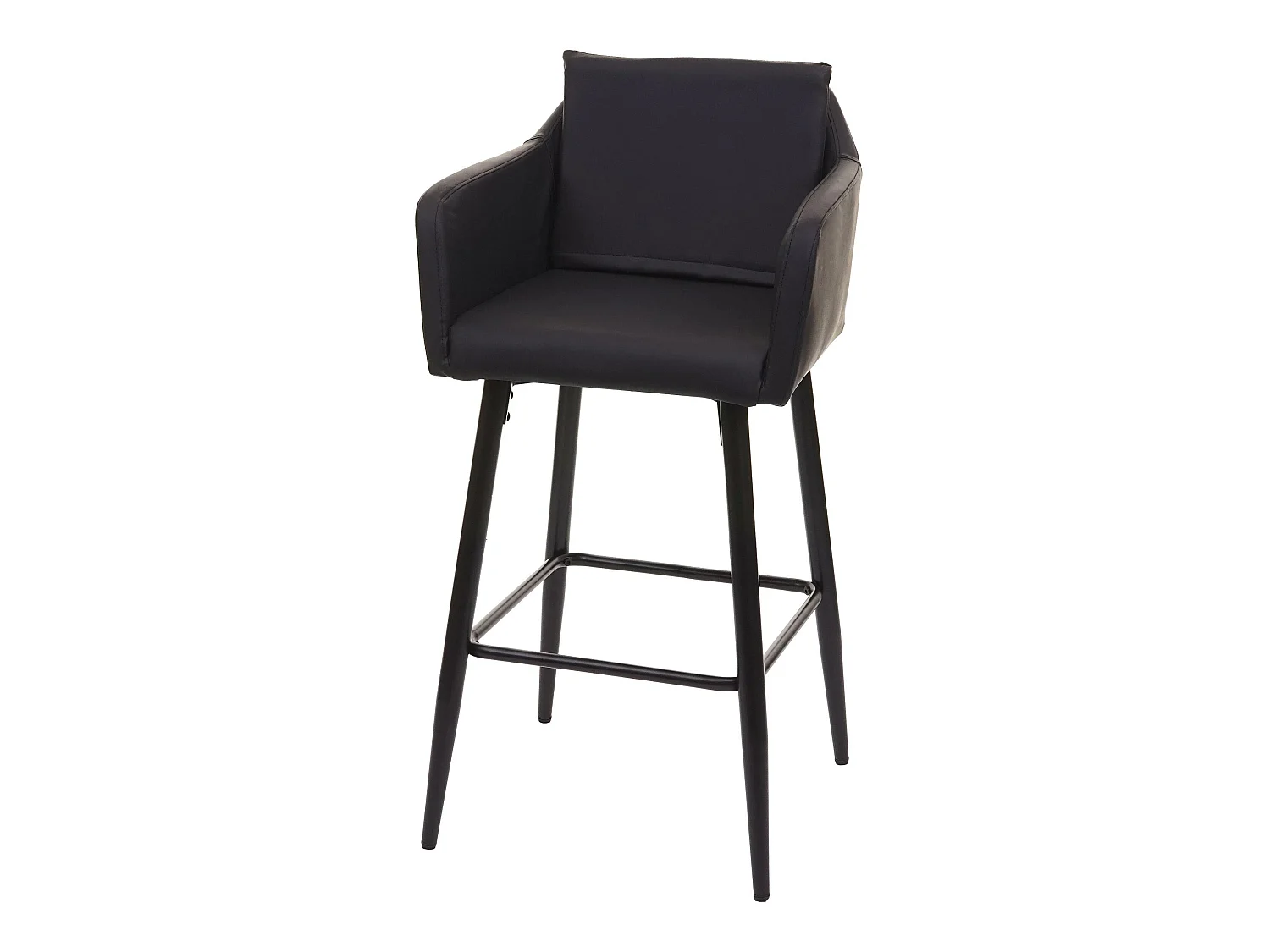 Tabouret de bar MCW-H93,  similicuir noir