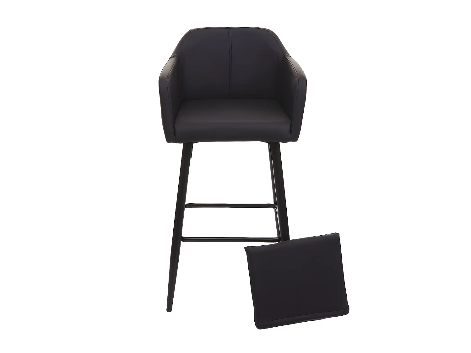 Barkruk MCW-H93,  kunstleer zwart