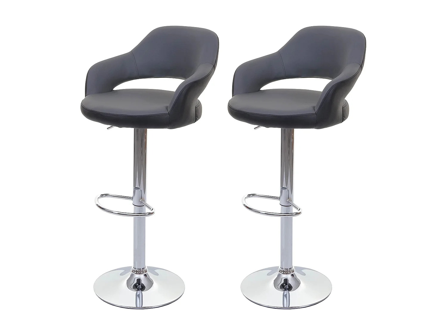 Stołek barowy MCW-F16 (zestaw 2 szt.),  szaro-czarny