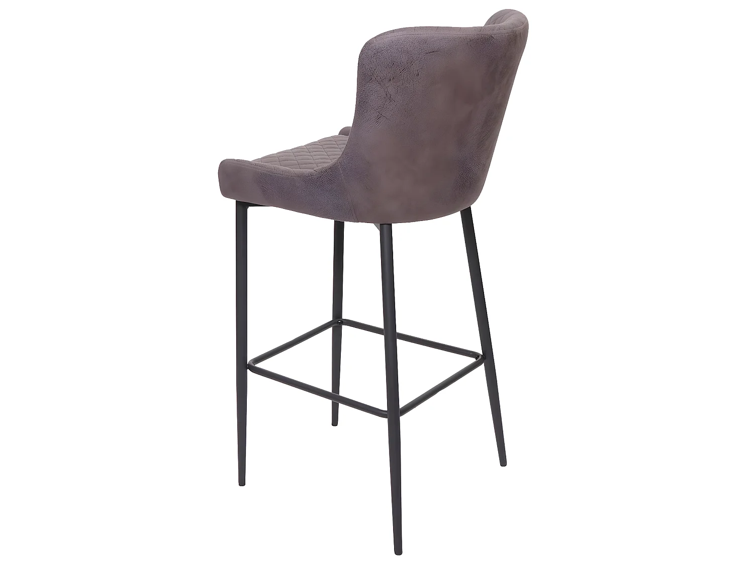 Coppia sgabelli vintage con poggiapiedi MCW-H79 metallo tessuto grigio scuro