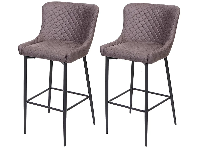 Barhocker MCW-H79 (2er-Set), Stoff/Textil dunkelgrau