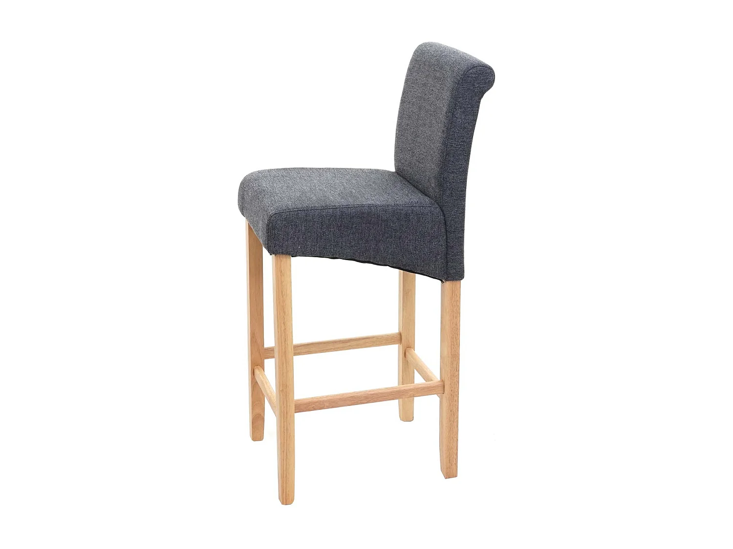 Tabouret de bar MCW-C33,  gris foncé, pieds clairs, tissu/textile