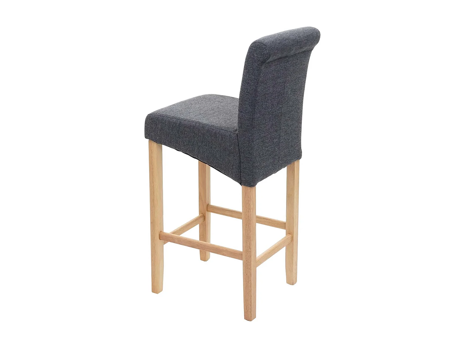 Tabouret de bar MCW-C33,  gris foncé, pieds clairs, tissu/textile