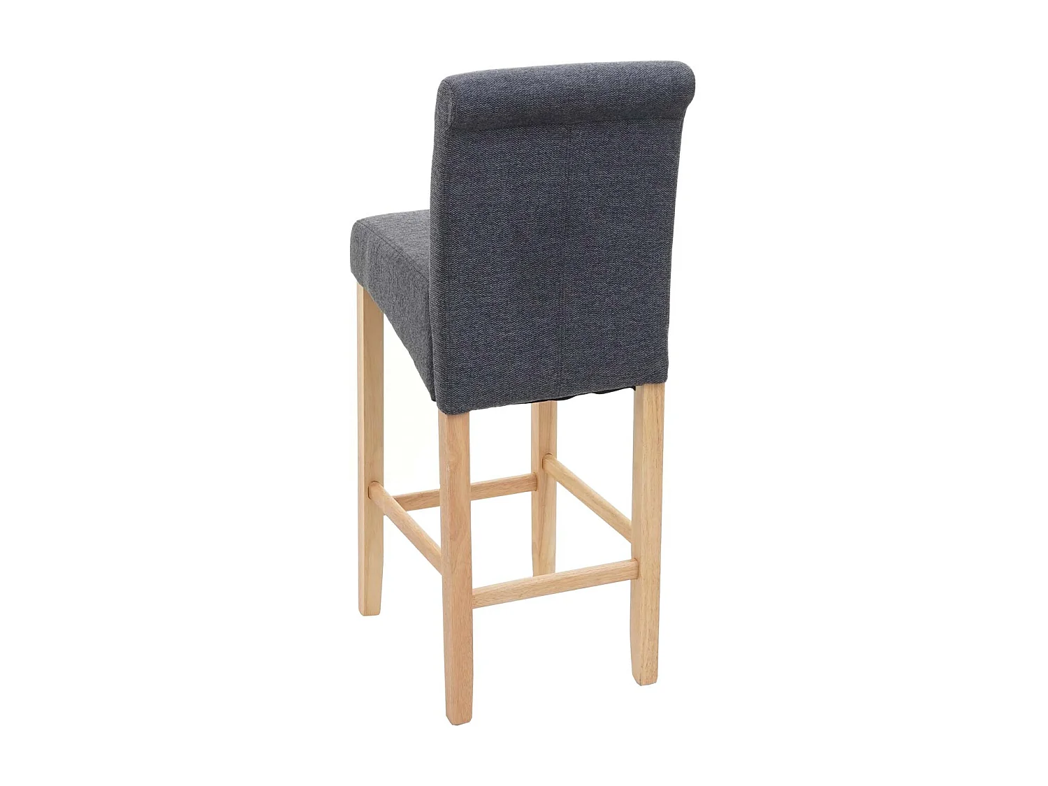 Tabouret de bar MCW-C33,  gris foncé, pieds clairs, tissu/textile