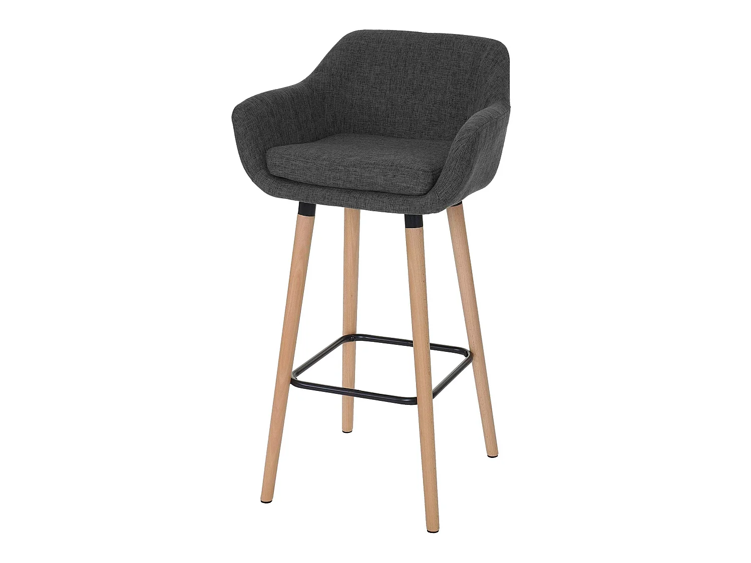 Tabouret de bar Vaasa T381,  Textile, gris foncé