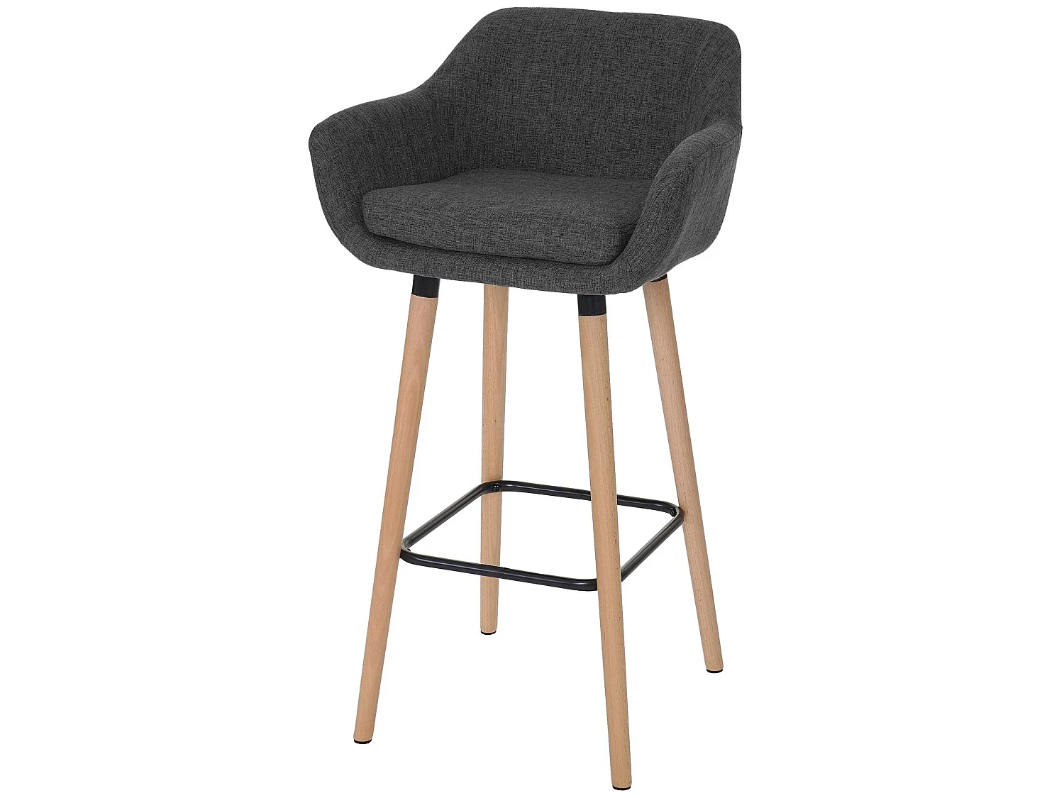 Tabouret de bar Vaasa T381,  Textile, gris foncé
