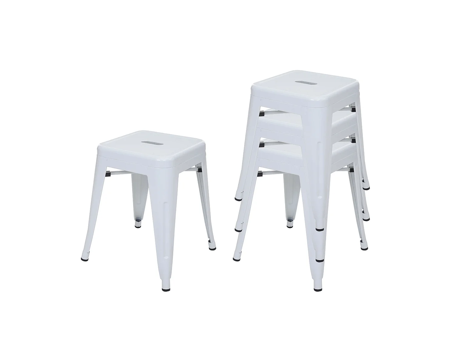 4x tabouret MCW-A73,  blanc