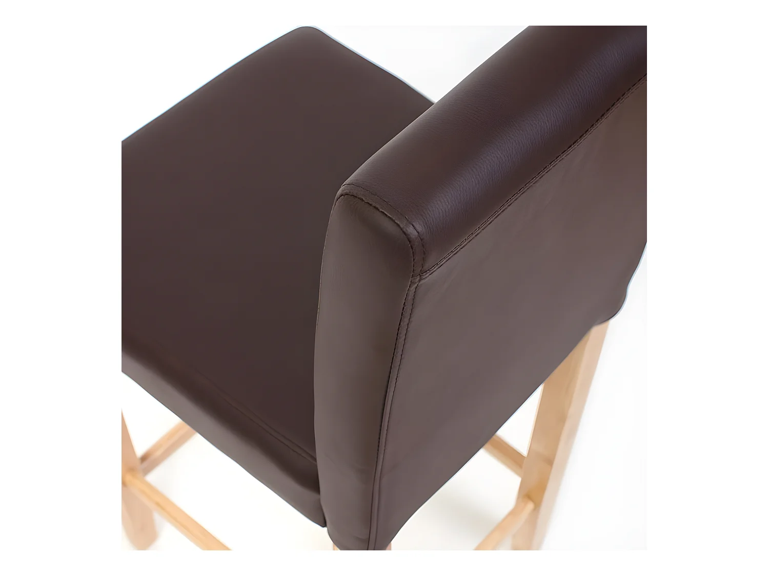 Tabouret de bar Cesena (lot de 2) Cuir,  marron/pieds clairs