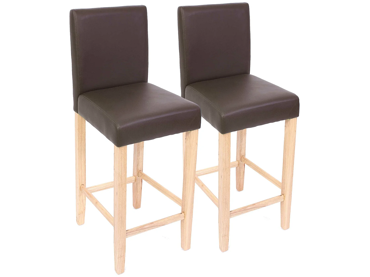 Stołek barowy Cesena (zestaw 2),  brązowy, jasne nóżki