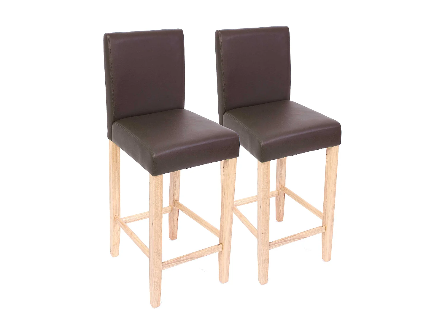 Stołek barowy Cesena (zestaw 2),  brązowy, jasne nóżki