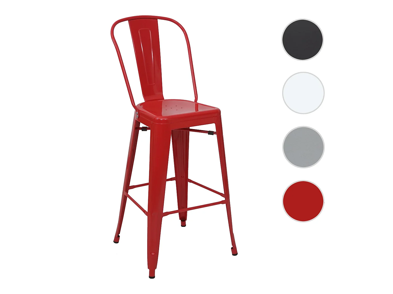 Tabouret de bar MCW-A73 Métal,  rouge