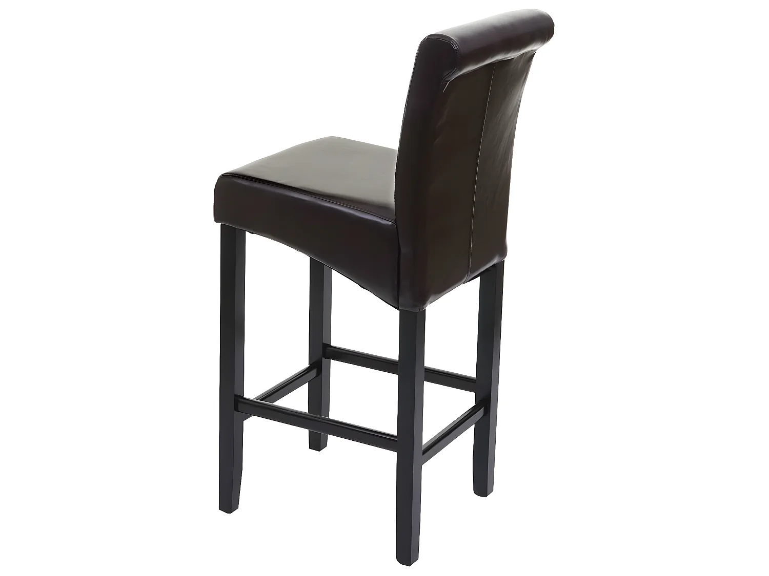 Taburete de bar MCW-C33,  marrón, patas oscuras, cuero