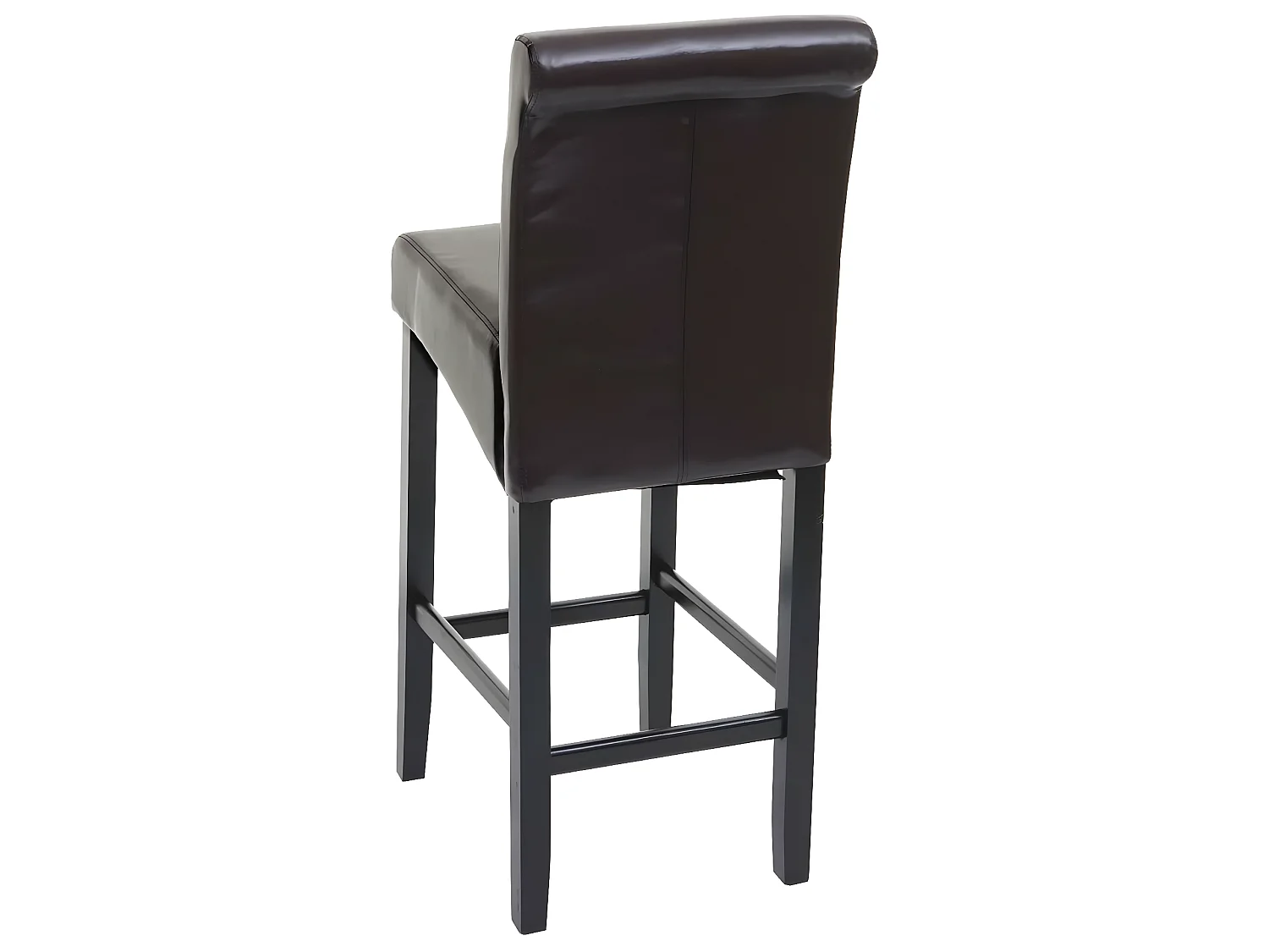 Taburete de bar MCW-C33,  marrón, patas oscuras, cuero