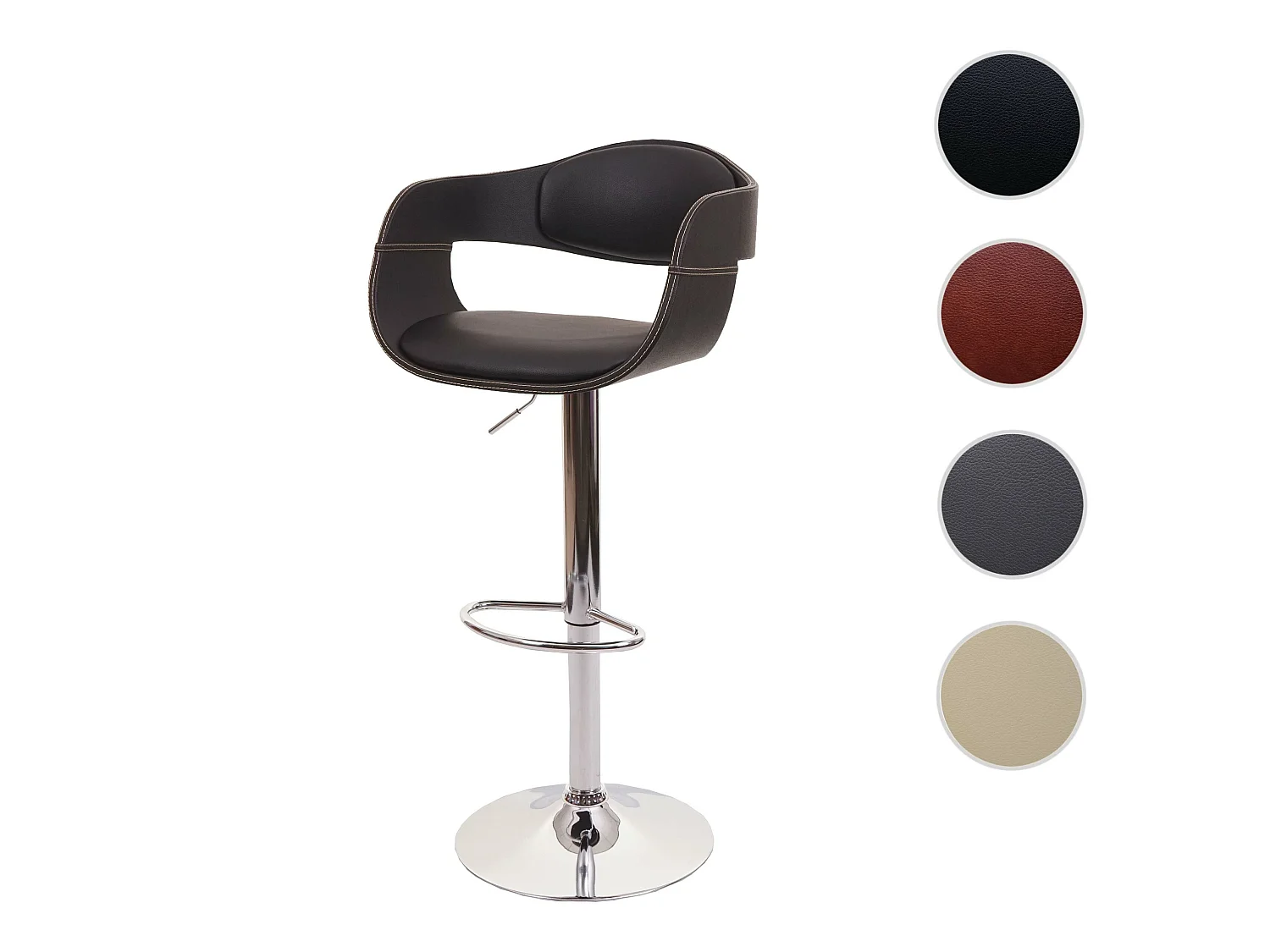 Tabouret de bar MCW-A47b,  noir