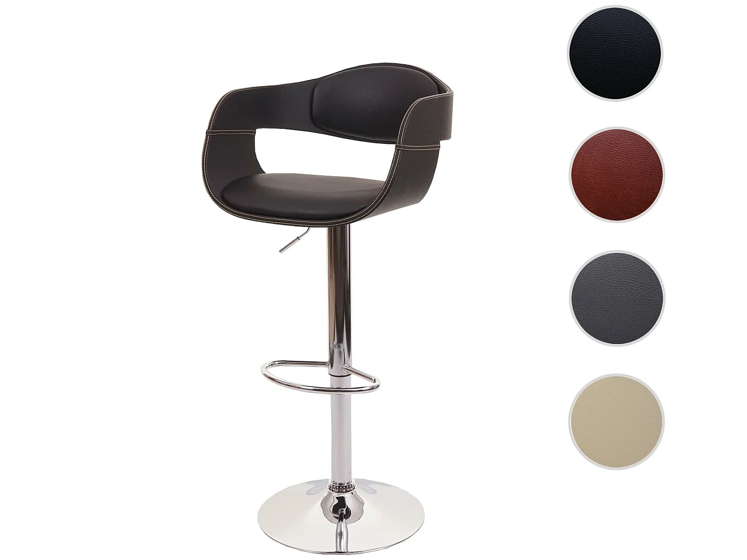 Tabouret de bar MCW-A47b,  noir