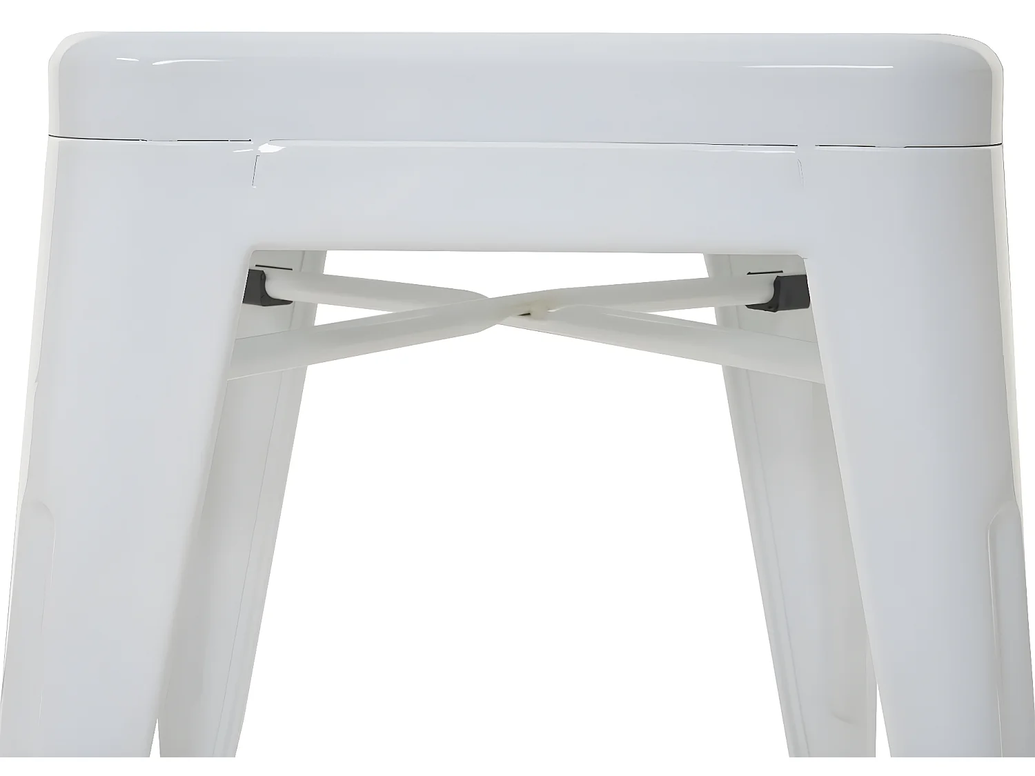 Sgabello da bar MCW-A73 design moderno impilabile metallo bianco