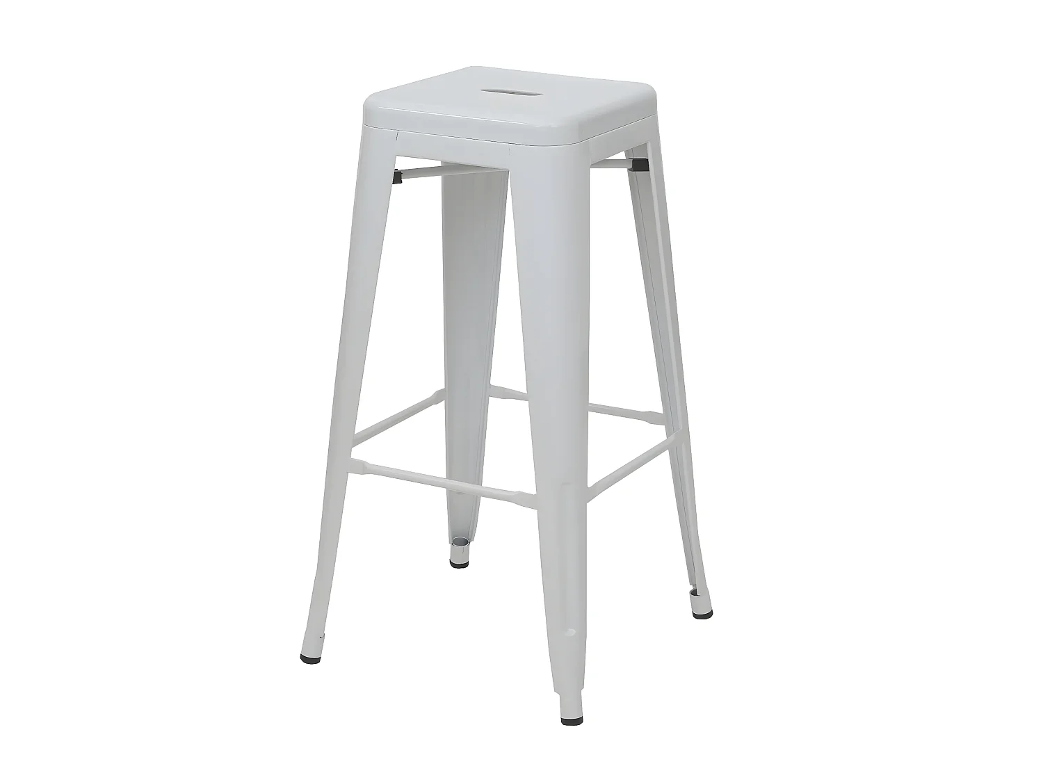 Tabouret de bar MCW-A73 Métal empilable,  blanc