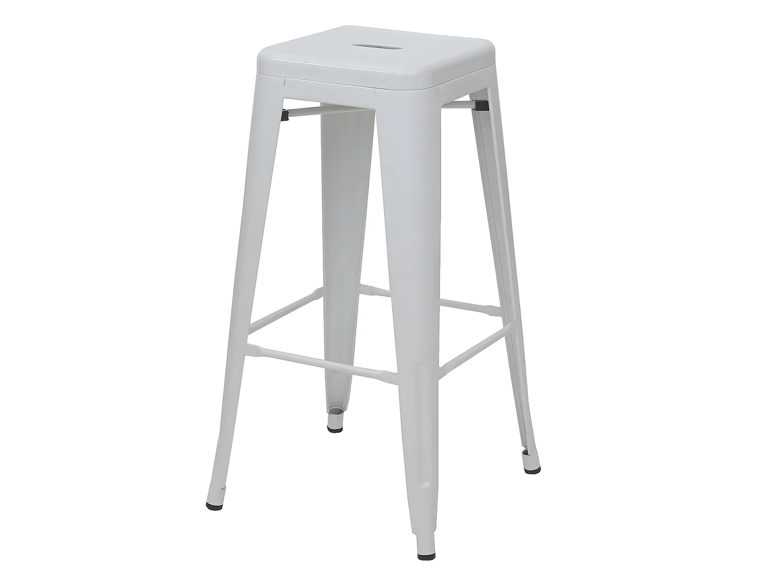 Tabouret de bar MCW-A73 Métal empilable,  blanc