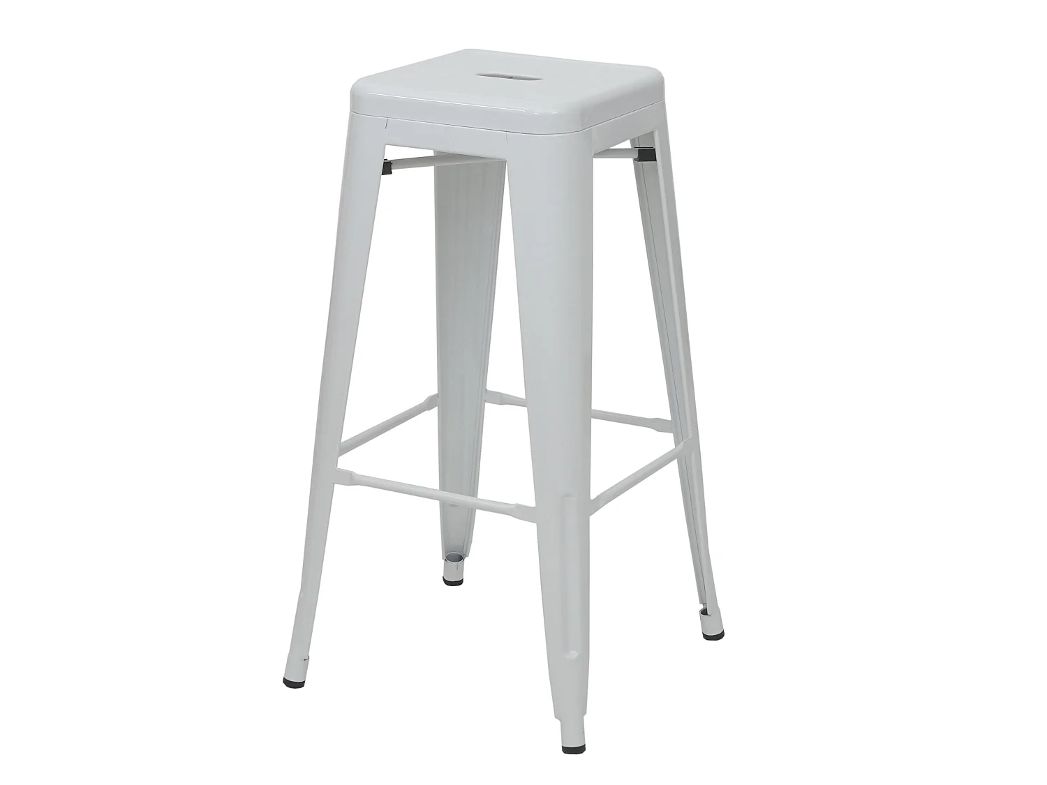 Tabouret de bar MCW-A73 Métal empilable,  blanc