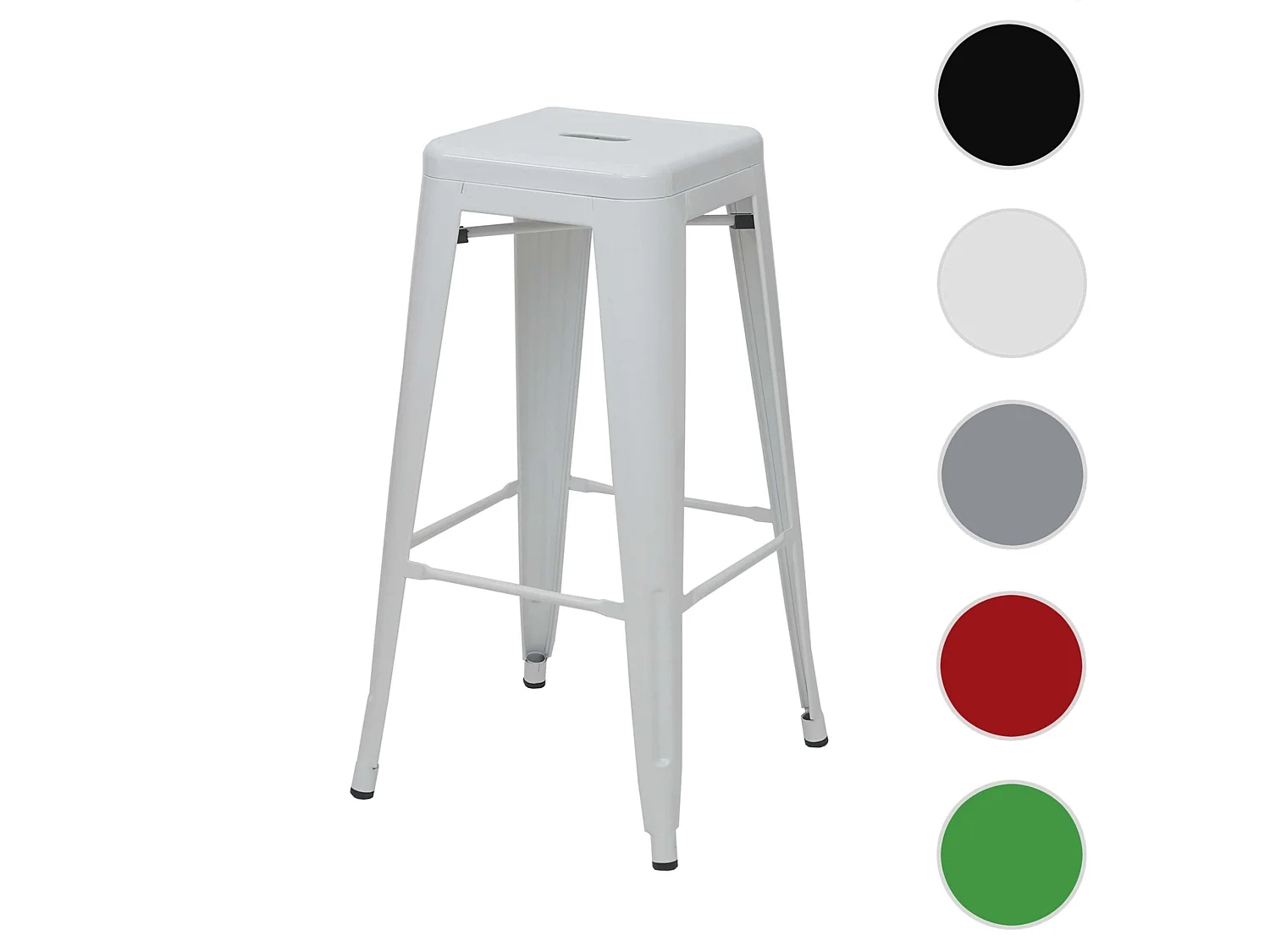 Barhocker MCW-A73 Metall stapelbar, Weiß