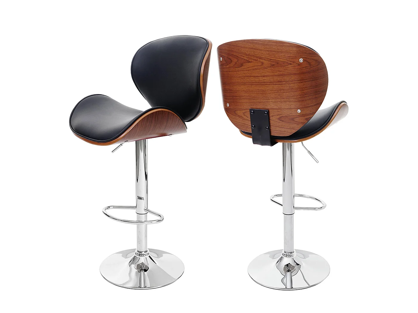 Tabouret de bar Arklow,  aspect noix, noir