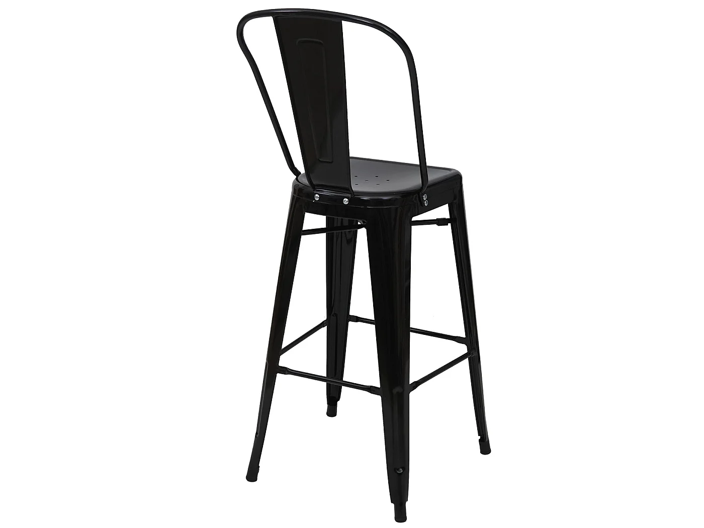 Tabouret de bar MCW-A73 Métal (lot de 4),  noir